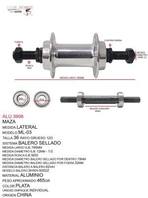 Maza Lateral ML-03 Balero Sellado