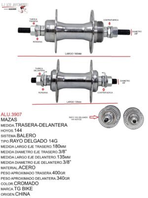 MAZA 144-144 ACERO CROMADO CHINA-TW PAR