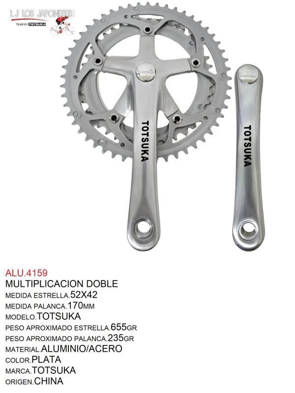 ALU.4159-2 MULTIPLICACION DOBLE T/WINDSOR TOTSUKA ALUMINIO/ACERO 52X42 170MM