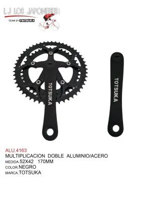 MULTIPLICACION DOBLE  TIPO WINDSOR ALUMINIO/ACERO NEGRO  TOTSUKA 52X42 170MM