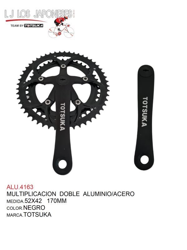 ALU.4163 MULTIPLICACION DOBLE TIPO WINDSOR ALUMINIO/ACERO NEGRO TOTSUKA 52X42 170MM