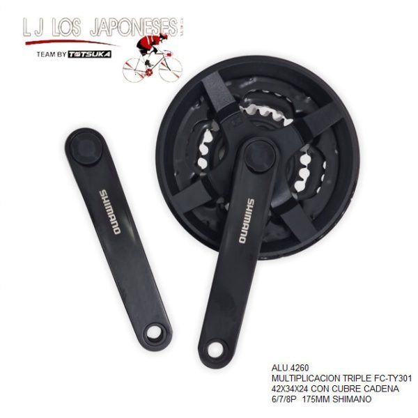 ALU.4260 MULTIPLICACION TRIPLE FC-TY301 C/C 42X34X24 6/7/8P 175MM SHIMANO