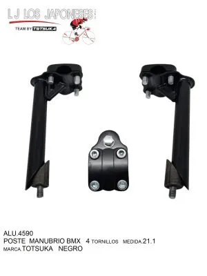 POSTE DE MANUBRIO BMX 4 TORNILLOS 21.1 JRS TOTSUKA NEGRO