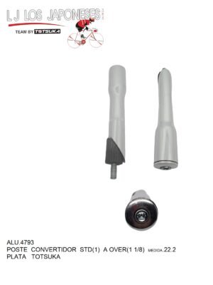 ALU.4793 POSTE CONVERTIDOR STD A OVER 22.2 PLATA TOTSUKA