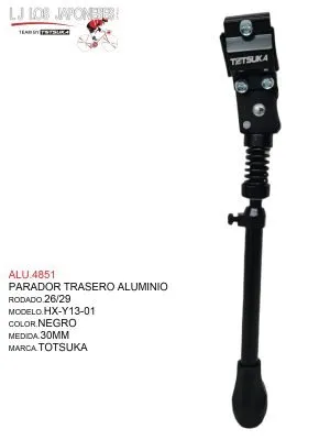 ALU.4851 PARADOR TRASERO 26/29 ALUMINIO NEGRO MOD.HX-Y13-01 TOTSUKA