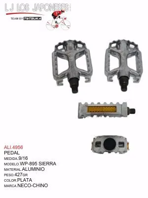 PEDAL  9/16  WP-895 ALUMINIO SIERRA NECO PLATA
