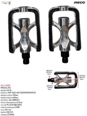 PEDAL 9/16  ANTIDERRAPANTE WP-940 SIERRA NECO-CHINA