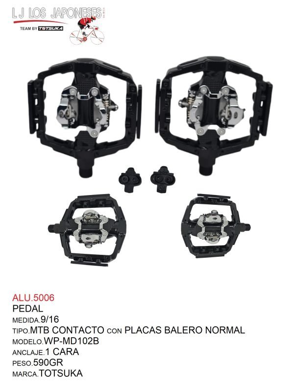 ALU.5006 PEDAL WP-MD102B 9/16 CONTACTO CON PLACAS TOTSUKA