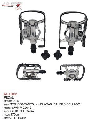 PEDAL WP-MD201B 9/16 CONTACTO BALERO SELLADO CON PLACAS TOTSUKA
