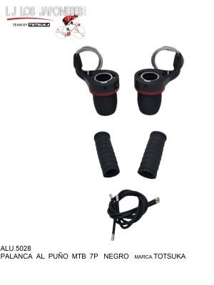 PALANCA MTB AL PUÑO GRIP SHIFT 7P LINEA BLANCA TOTSUKA NEGRO