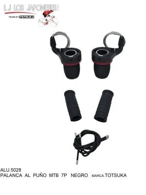 PALANCA MTB AL PUÑO GRIP SHIFT 7P LINEA BLANCA TOTSUKA NEGRO