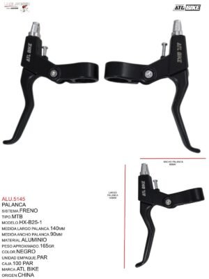 PALANCA MTB FRENO ALUMINIO HX-B25-1 NEGRO TOTSUKA