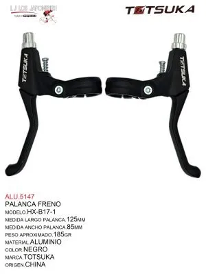 PALANCA MTB FRENO ALUMINIO HX-B17-1 NEGRO  TOTSUKA