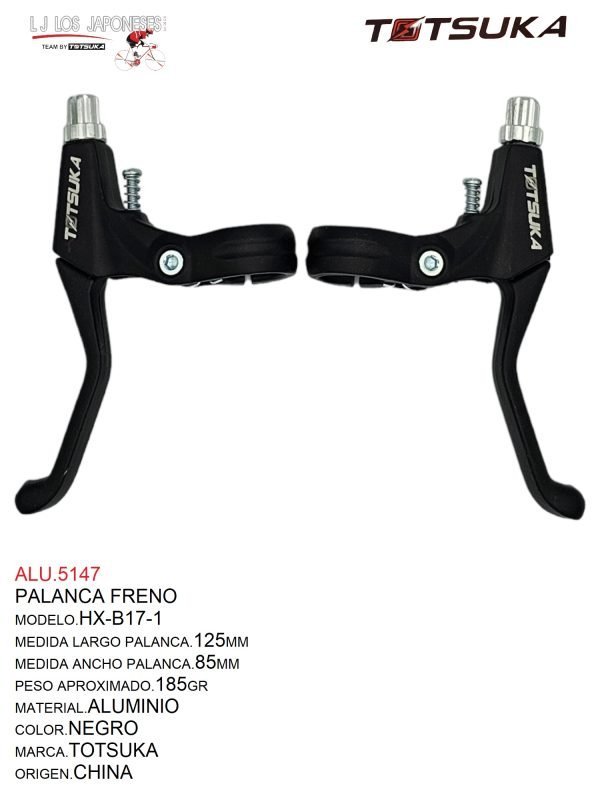 ALU.5147 PALANCA MTB FRENO ALUMINIO HX-B17-1 NEGRO TOTSUKA