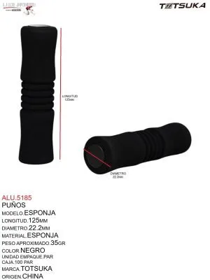 ALU.5185 PUÑOS ESPONJA NEGRO MARCA TOTSUKA 125 X 22.2MM