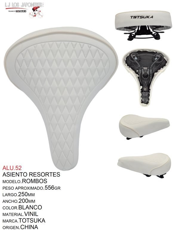 ALU.52 ASIENTO RESORTES ROMBOS TOTSUKA BLANCO