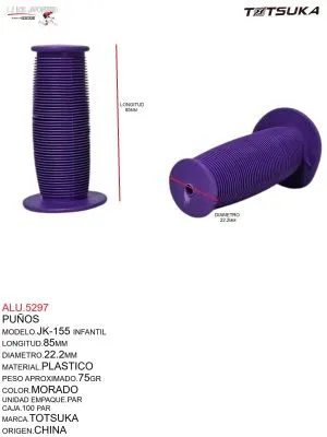 ALU.5297 PUÑOS DE PLASTICO MORADO MARCA TOTSUKA 85X22.2MM MOD. JK-155 INFANTIL