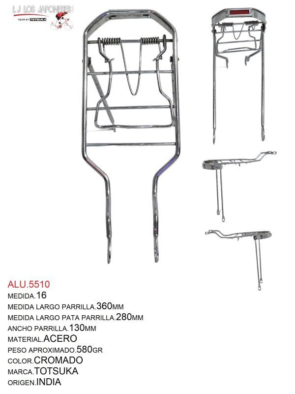 ALU.5510 PARRILLA R-16 TOTSUKA CROMADO