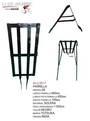 ALU.5517 PARRILLA R-26/28 SOLERA INDIA NEGRO