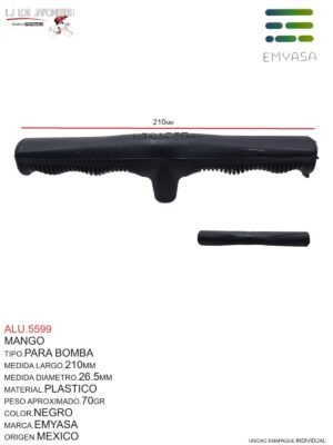 MANGO PARA BOMBA PLASTICO NEGRO