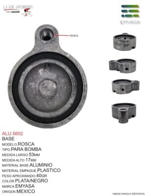 BASE PARA BOMBA DE ALUMINIO