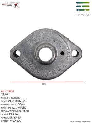 TAPA DE BOMBA DE ALUMINIO