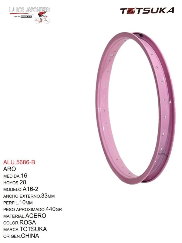 ALU.5686-3 ARO 16X28 14G ACERO NEGRO CHINA
