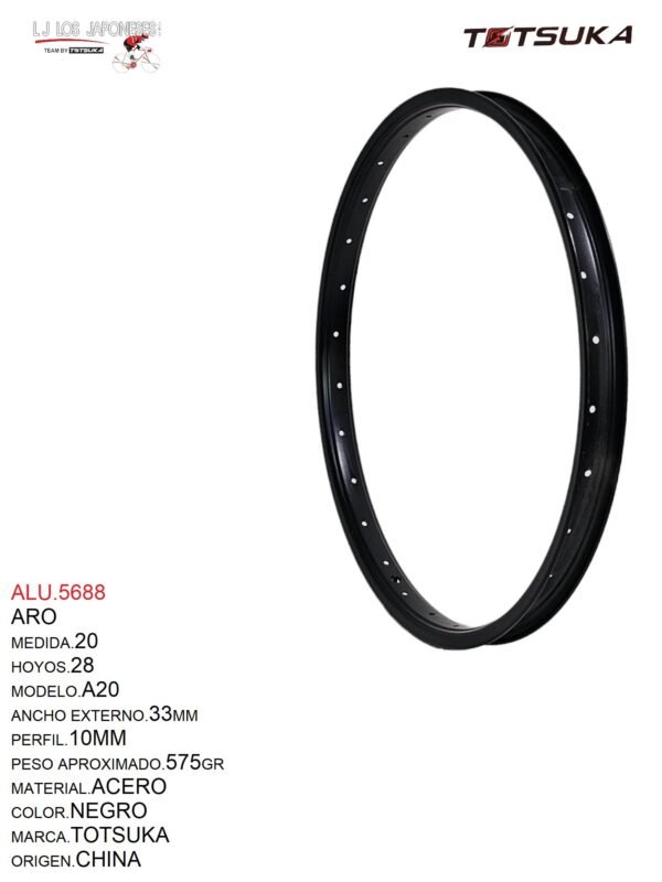 ARO 20X28 MOD.A20 NEGRO ACERO TOTSUKA