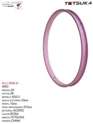 ARO 20X28 14G ACERO ROSA CHINA