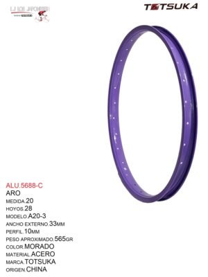 ARO 20X28 MOD.A20-C MORADO ACERO TOTSUKA