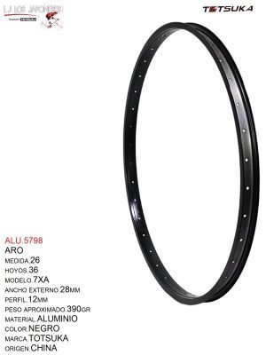 ARO 26X36 ALUMINIO NEGRO ANCHO MOD.7XA TOTSUKA