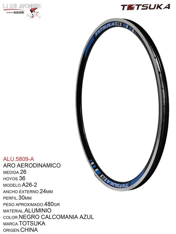 ARO 26X36 AERODINAMICO NEGRO TOTSUKA  PESO.380GR