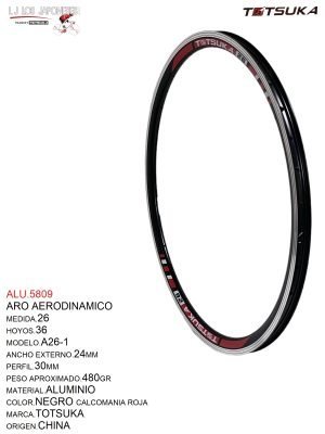 ARO 26X36 AERODINAMICO NEGRO TOTSUKA  PESO.380GR