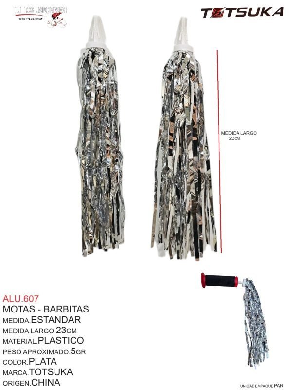 ALU.607 Motas - Barbitas, Color Plata, Marca Totsuka