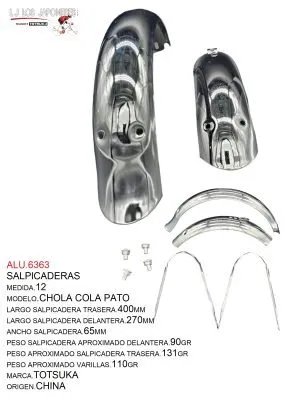 SALPICADERA CHOLA R-12 CROMADA TOTSUKA