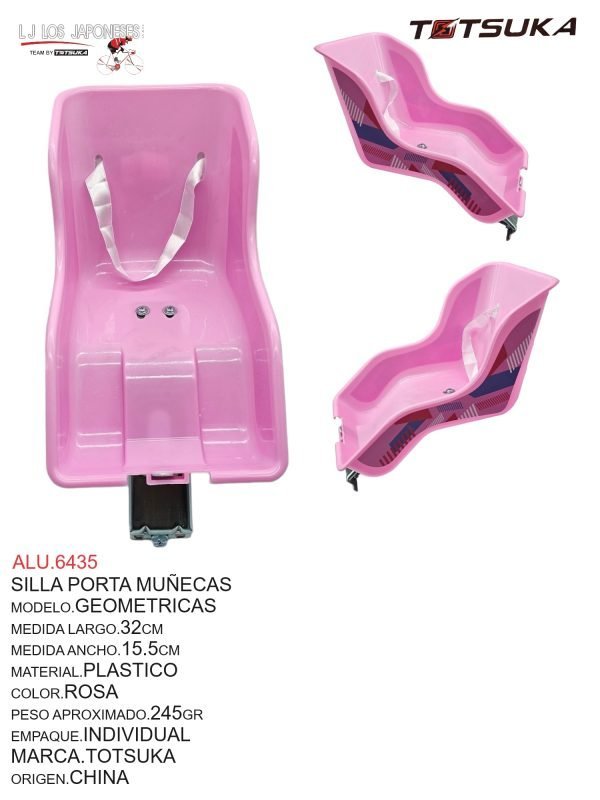 ALU.6435-2 SILLA PORTA MUÑECAS DECORADA ROSA CHINA