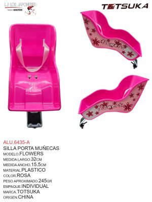 SILLA PORTA MUÑECAS DECORADA ROSA CHINA