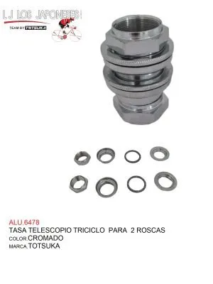 ALU.6478 TASA TELESCOPIO TRICICLO PARA 2 ROSCAS CHINA CROMADO