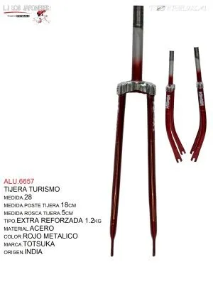 TIJERA TURISMO R-28 EXTRA REFORZADA 1.2KG ROJO INDIA