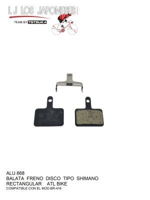 BALATA FRENO DISCO TIPO SHIMANO RECTANGULAR TOTSUKA