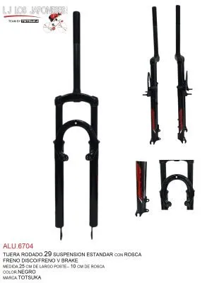 TIJERA R-29 SUSPENSION STD CON ROSCA 20CM FRENO V BRAKE - DISCO TOTSUKA CHINA NEGRO