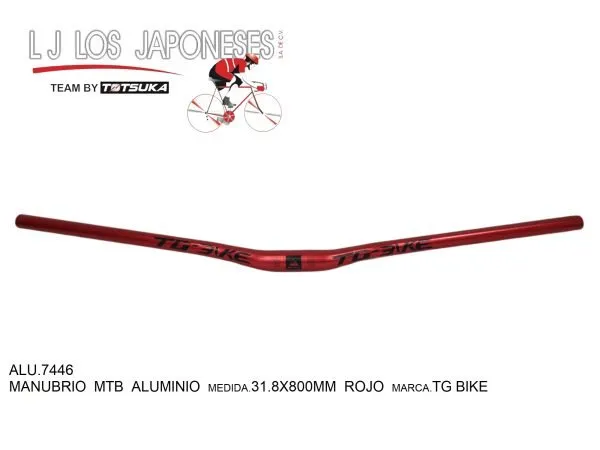 MANUBRIO MTB ALUMINIO 31.8X800MM ROJO  TG BIKE