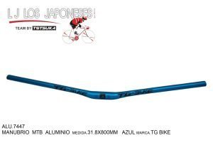 MANUBRIO MTB ALUMINIO 31.8X800MM AZUL TG BIKE