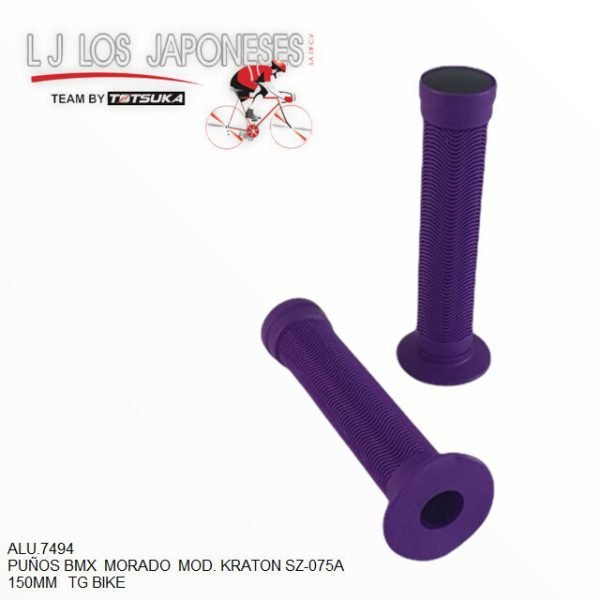 ALU.7494-2 PUÑOS BMX TPR KRATON SZ-075A 150MM C/TAPON MORADO