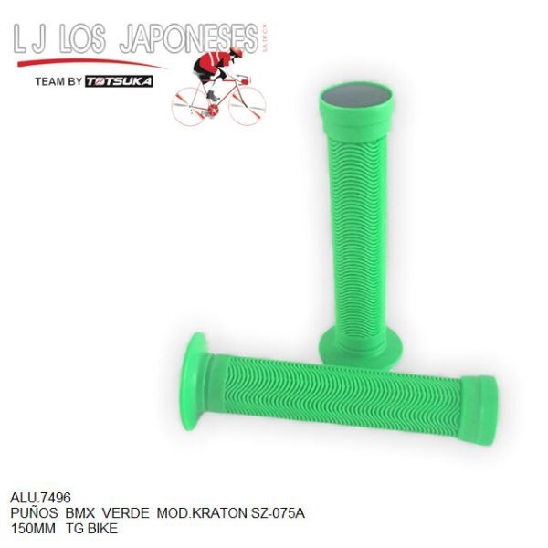 ALU.7496 PUÑOS BMX TPR KRATON SZ-075A 150MM C/TAPON VERDE