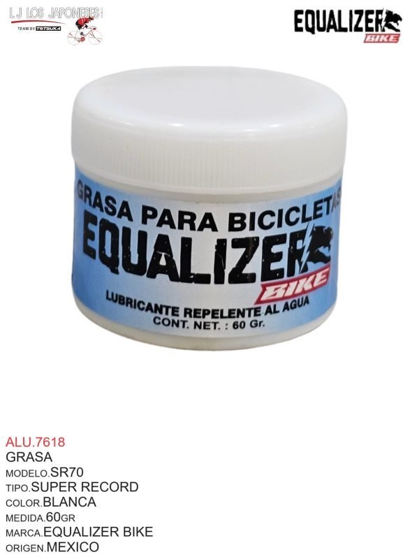 ALU.7618 Grasa Modelo SR70, Tipo Super Record, Color Blanca, Medida 60gr, Marca Equalizer Bike, Origen México