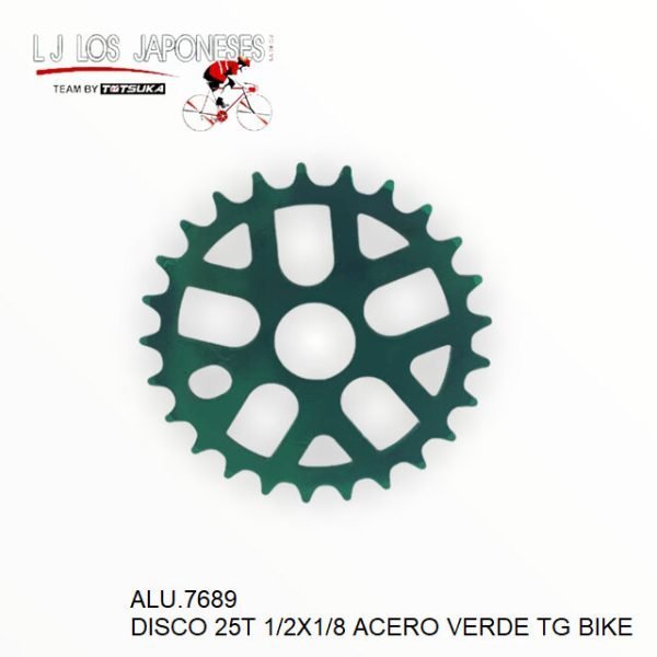 ALU.7689 DISCO ACERO 25T VERDE TG BIKE 1/2X1/8