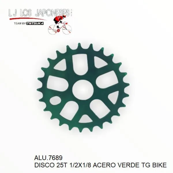 DISCO ACERO 25T VERDE TG BIKE  1/2X1/8