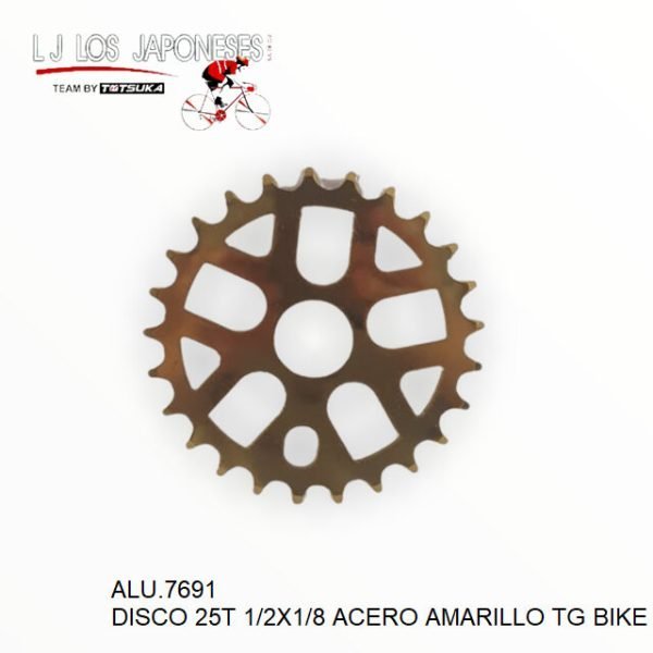 DISCO ACERO 25T AMARILLO TG BIKE  1/2X1/8