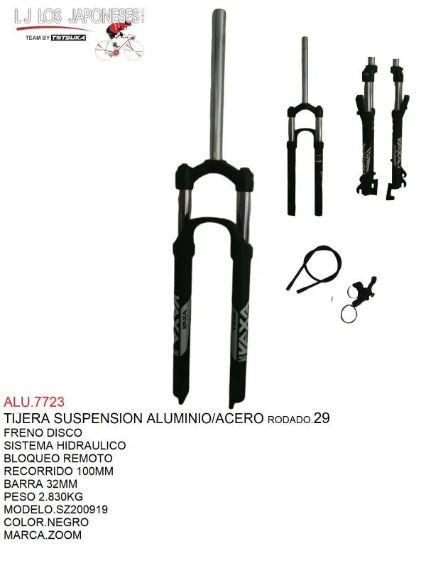 TIJERA 29 SUSPENSION CH-860 CONTROL REMOTO RECORRIDO 130MM ALLOY  6066  100MM  ZOOM